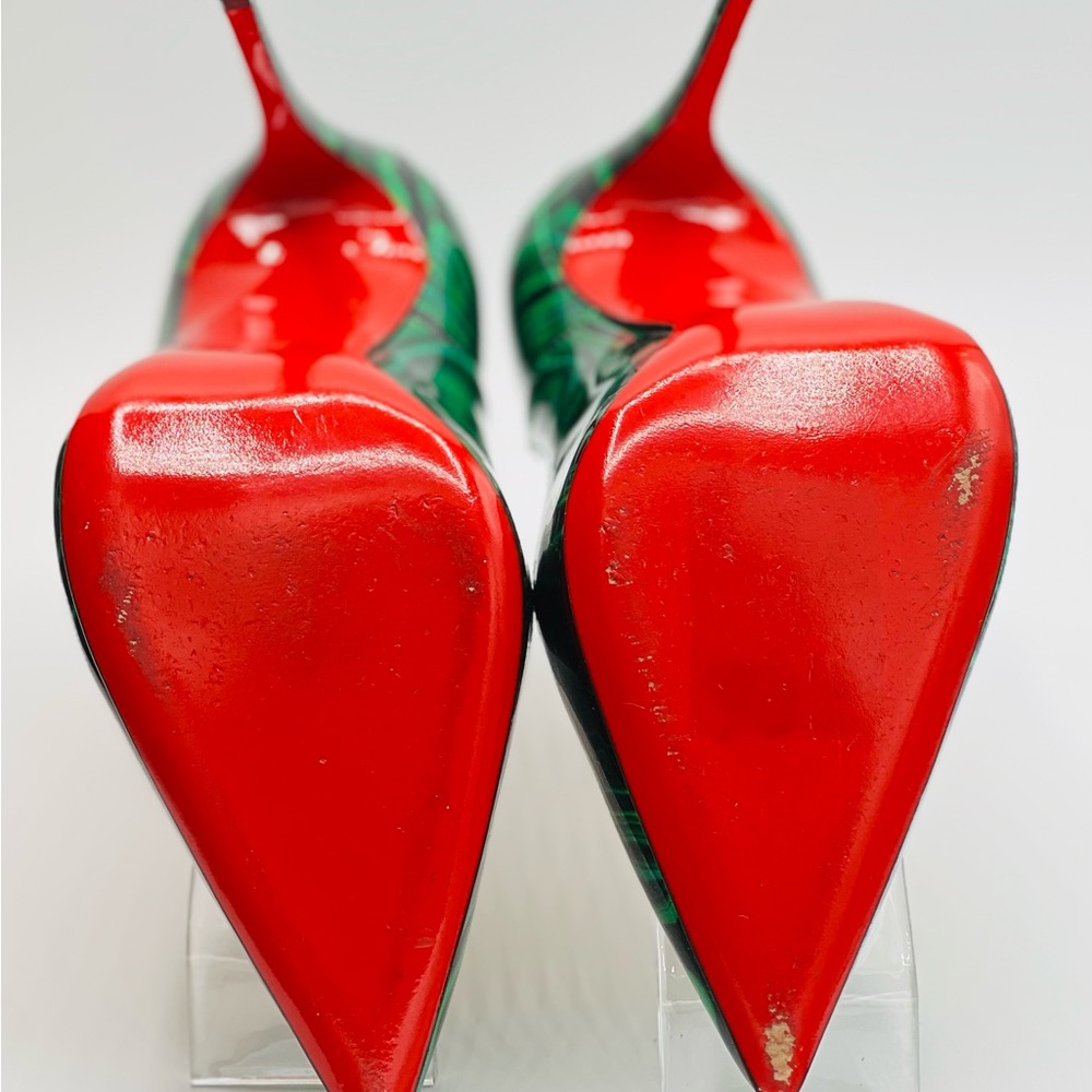 Christian Louboutin Patent Malachite So Kate 120 Black & Green Pump Size 37 1/2 - Picture 6 of 11